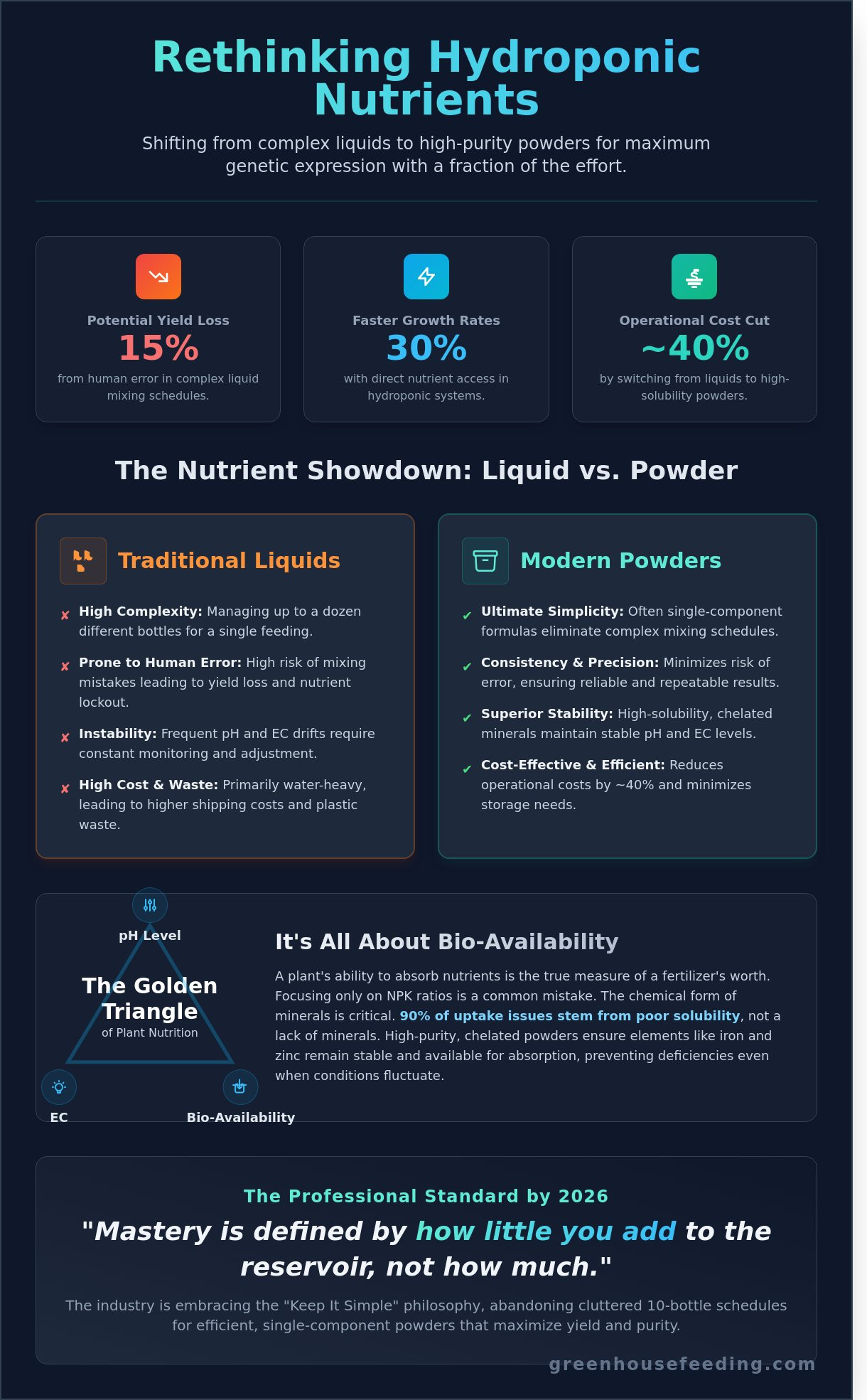General Hydroponics: The Grower’s Guide to Simplified Plant Nutrition infographic